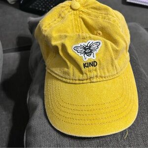 Yellow Bee Kind Embroidered Cap